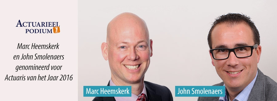 Marc Heemskerk  en John Smolenaers genomineerd voor Actuaris van het Jaar 2016