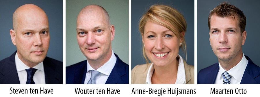 Steven ten Have, Wouter ten Have, Anne-Bregje Huijsmans en Maarten Otto