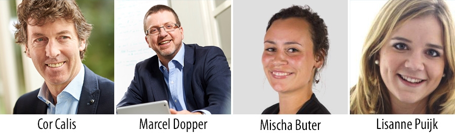Cor Calis, Marcel Dopper, Mischa Buter en Lisanne Puijk Cor Calis, Marcel Dopper, Mischa Buter en Lisanne Puijk
