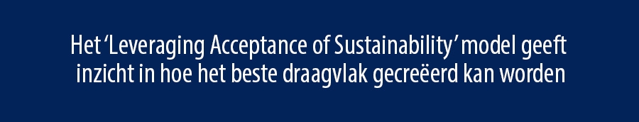 Leveraging Acceptance of Sustainability model help bij transitie