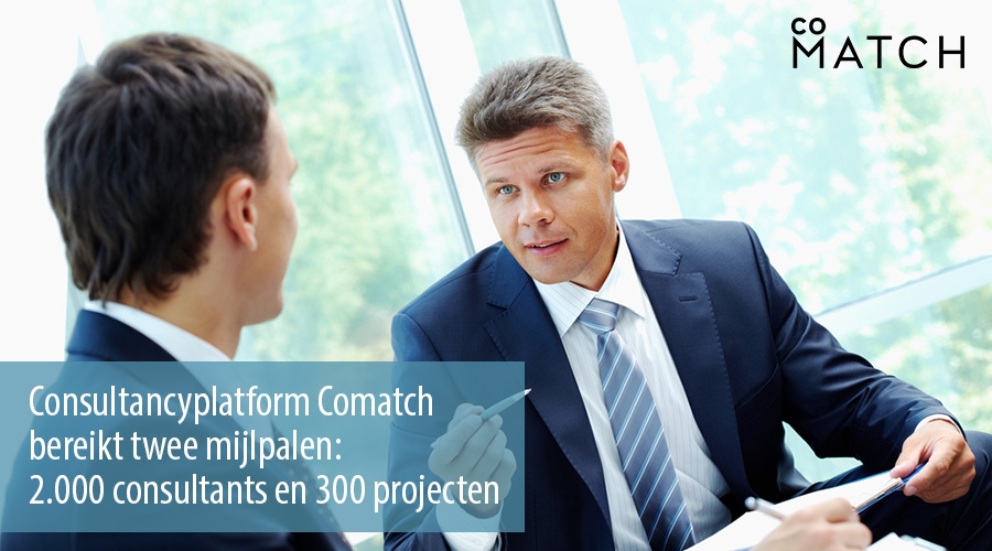 Consultancyplatform Comatch bereikt twee mijlpalen: 2.000 consultants en 300 projecten
