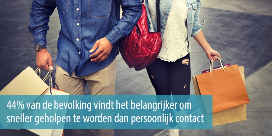 44% van de bevolking vindt het belangrijker om sneller geholpen te worden dan persoonlijk contact