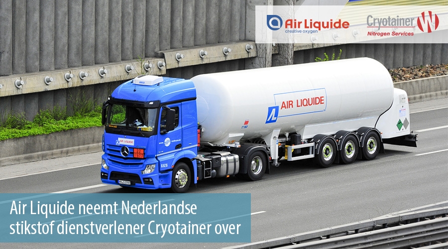 Air Liquide neemt Nederlandse stikstof dienstverlener Cryotainer over