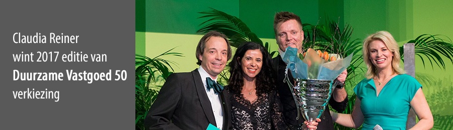 Claudia Reiner wint 2017 editie van Duurzame Vastgoed 50 verkiezing