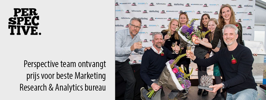 Perspective team ontvangt prijs voor beste marketing Research & Analytics bureau