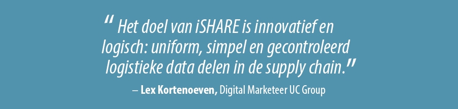 Het doel van iSHARE is innovatief en logisch- uniform, simpel en gecontroleerd logistieke data delen in de supplychain