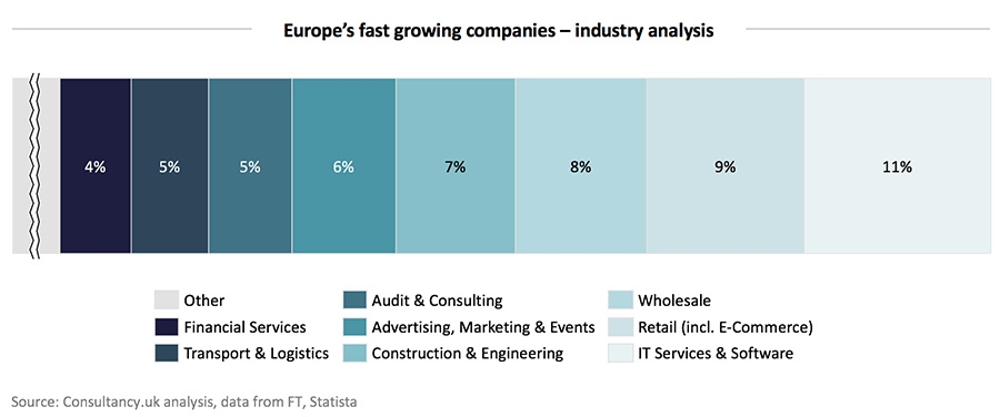 De snelst groeiende bedrijven van Europa &ndash; brancheanalyse