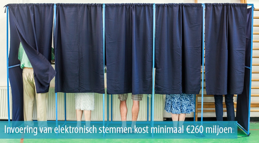Invoering van elektronisch stemmen kost minimaal €260 miljoen