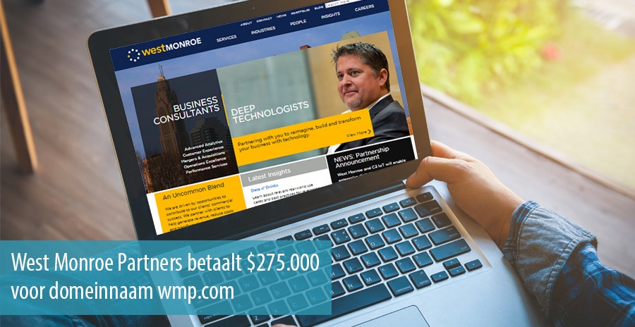 West Monroe Partners betaalt $275.000 voor domeinnaam wmp.com