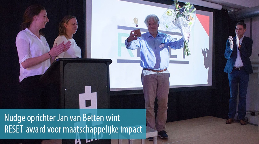 Nudge oprichter Jan van Betten wint RESET-award voor maatschappelijke impact