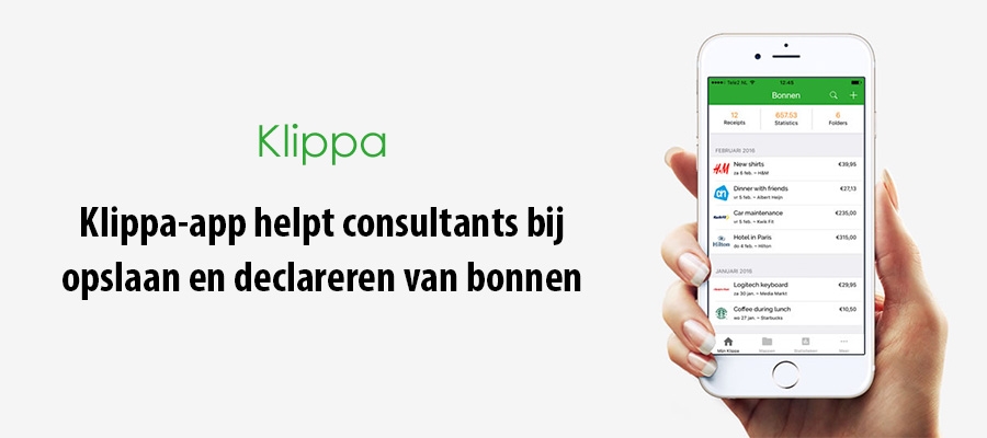 Klippa-app helpt consultants bij opslaan en declareren van bonnen