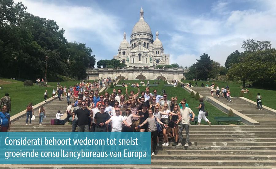 Considerati behoort wederom tot snelst  groeiende consultancybureaus van Europa