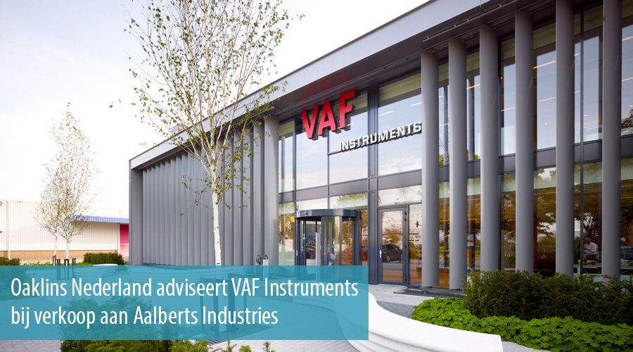 Oaklins Nederland adviseert VAF Instruments bij verkoop aan Aalberts Industries