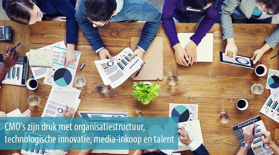 CMO's zijn druk met organisatiestructuur, technologische innovatie, media-inkoop en talent