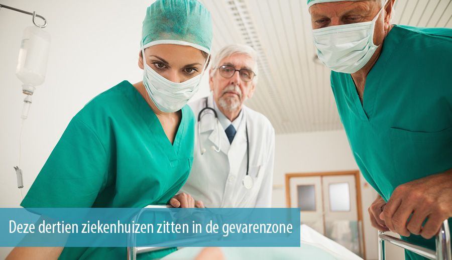 Deze dertien ziekenhuizen zitten in de gevarenzone