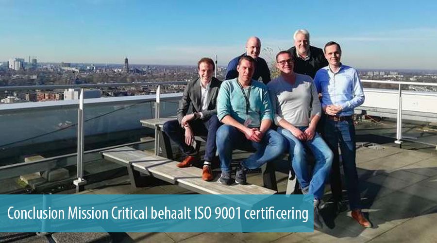 Conclusion Mission Critical behaalt ISO 9001 certificering Conclusion Mission Critical behaalt ISO 9001 certificering