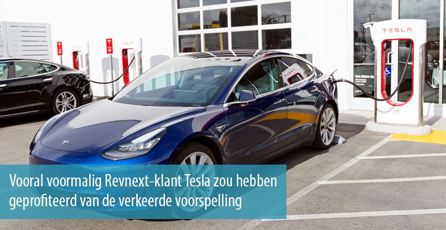 Vooral voormalig Revnext-klant Tesla zou hebben geprofiteerd van de verkeerde voorspelling