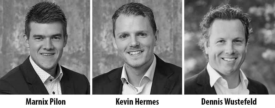 Marnix Pilon, Kevin Hermes en Dennis Wustefeld