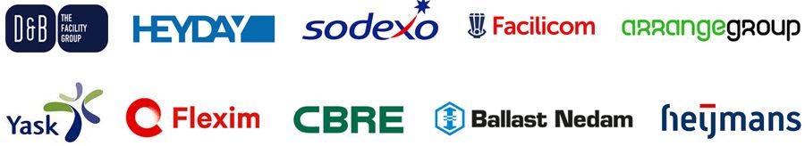 D&B, HEYDAY, Sodexo, Facilicom, Arrange Group, YASK, Flexim, CBRE, Ballast Nedam, Heijmans 