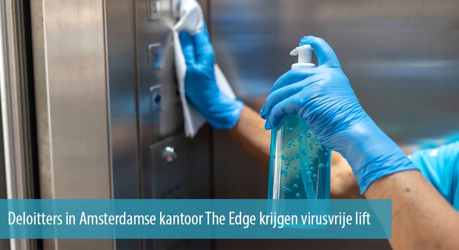 Deloitters in Amsterdamse kantoor The Edge krijgen virusvrije lift