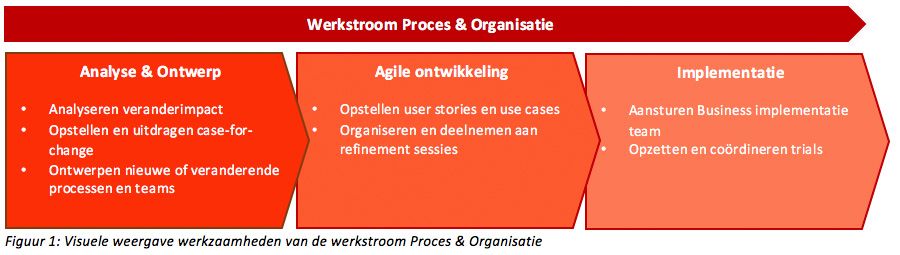 Visuele weergave werkzaamheden van de werkstroom Proces & Organisatie