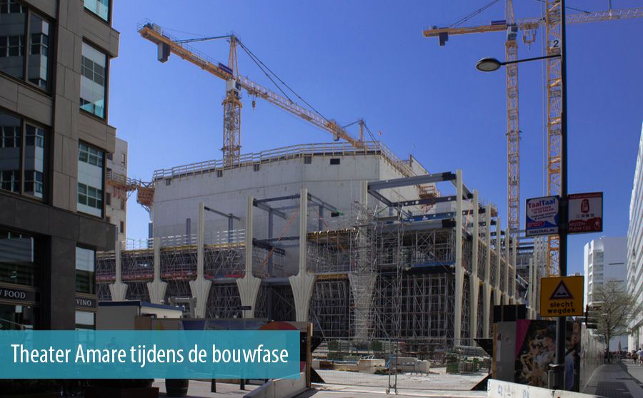 Theater Amare tijdens de bouwfase