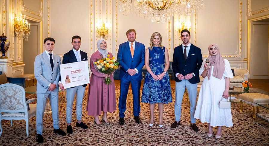 Idriss Abdelmoula met Koning en Koningin