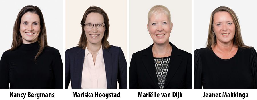 Nancy Bergmans, Mariska Hoogstad, Marielle van Dijk en Jeanet Makkinga
