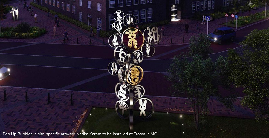 Pop Up Bubbles, a site-specific artwork Nadim Karam to be installed at Erasmus MC Pop Up Bubbles, a site-specific artwork Nadim Karam to be installed at Erasmus MC