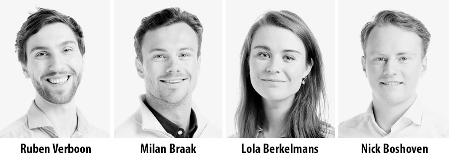 Ruben Verboon, Milan Braak, Lola Berkelmans en Nick Boshoven