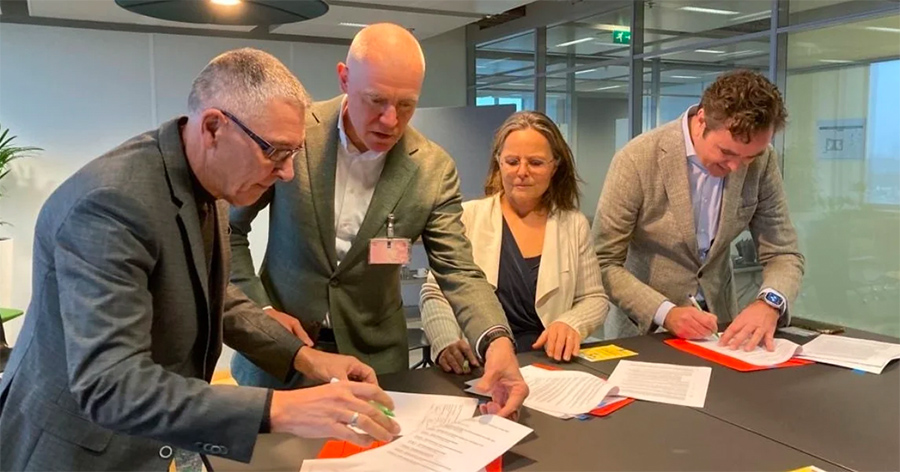 Pablo Hunnego, John Dommerholt, Corinna van Diepen-Knegjens en Albert van der Meulen.