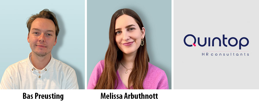Bas Preusting en Melissa Arbuthnott gestart bij Quintop