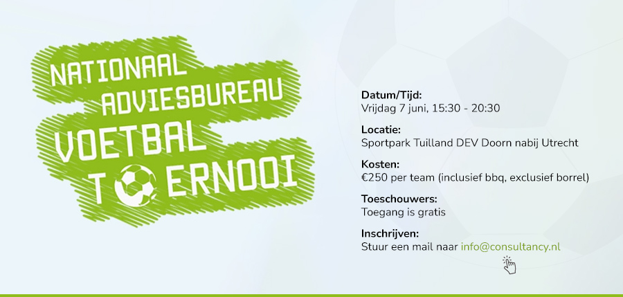 Nationaal Adviesbureau Voetbaltoernooi op vrijdag 7 juni