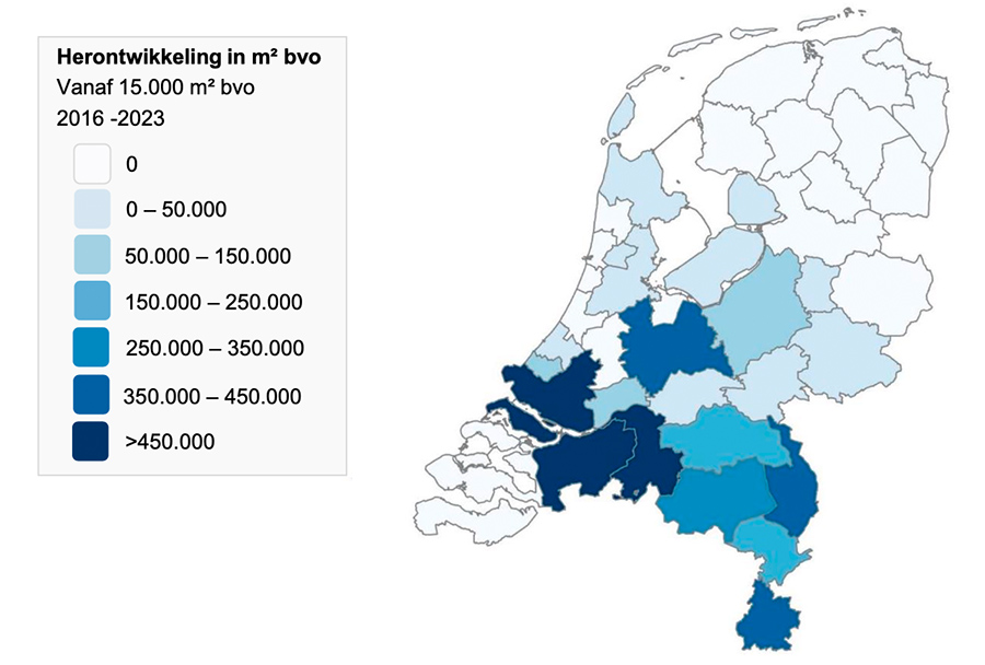 Herontwikkeling in m² bvo