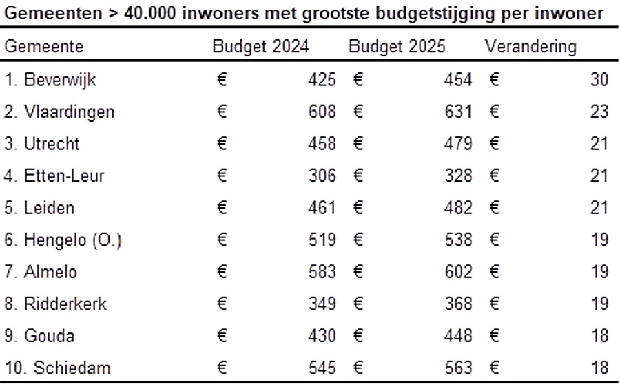 Wat gebeurt er met de bijstandsbudgetten van gemeenten in 2025?