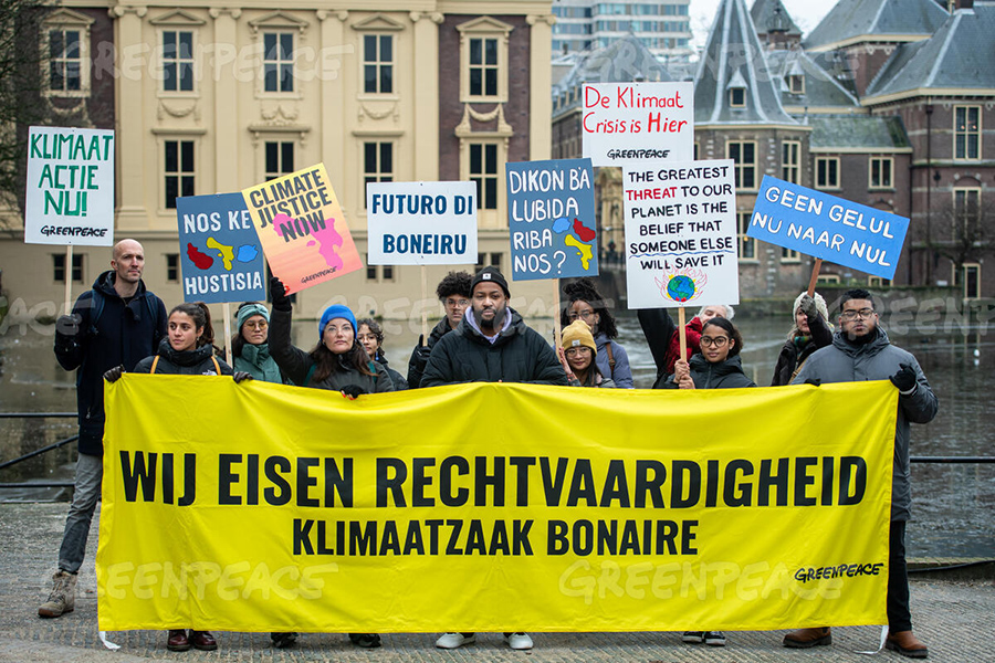 Inwoners van Bonaire en Greenpeace winnen award voor klimaatrechtzaak