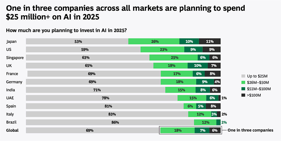 How much are you planning to invest in AI in 2025