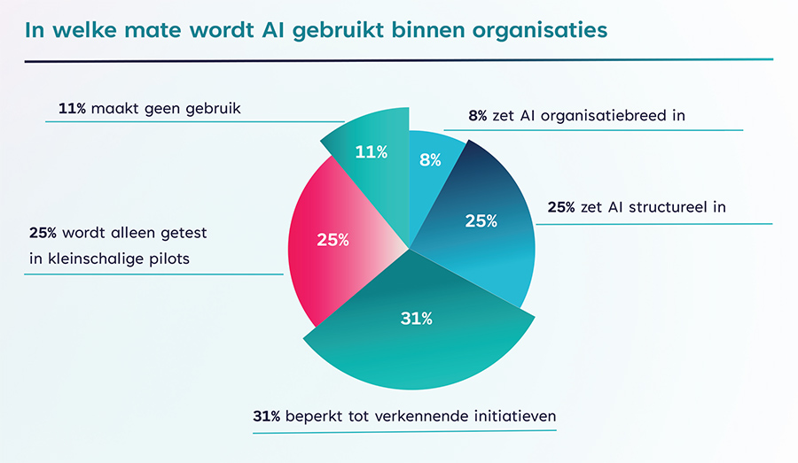 In welke mate wordt AI gebruikt binnen organisaties