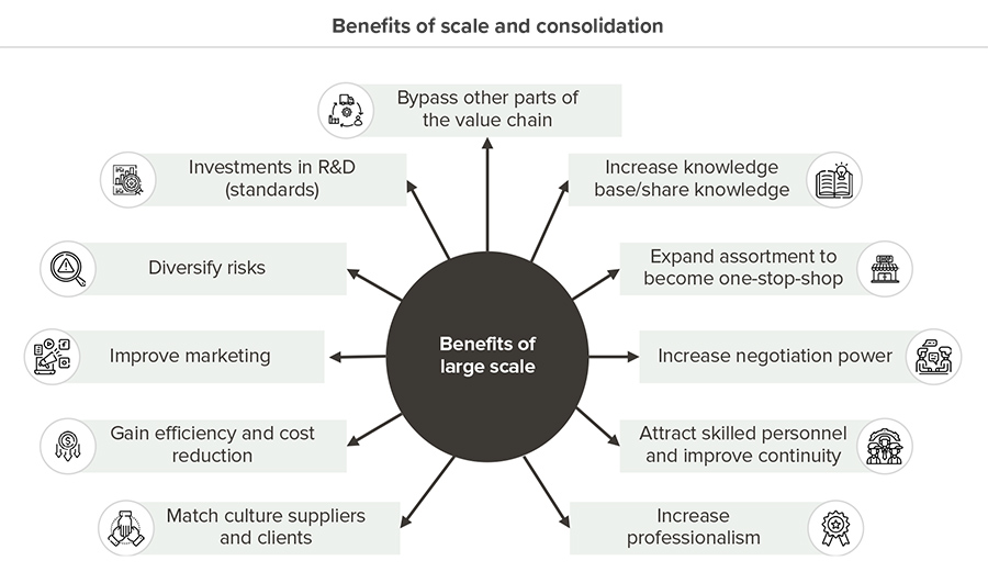 Benefits of scale and consolidation