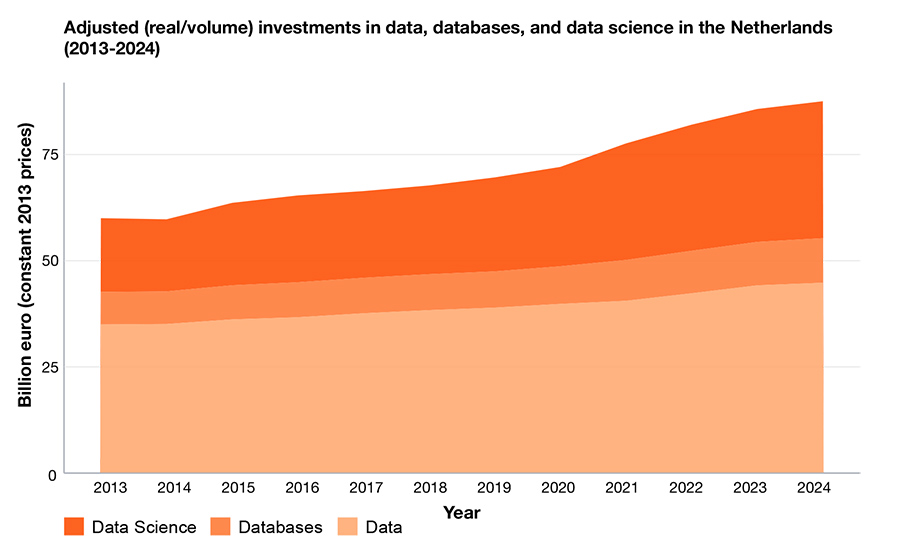 ven adjusting for price effects, data science investments have grown more than investments in the other two data product types over the 2013-2024 period