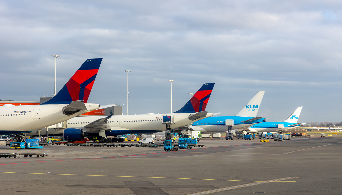 Delta levert passagiers aan voor het continentale overstapnetwerk van KLM.