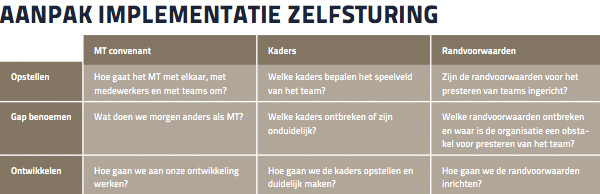 Aanpak implementatie zelfsturing