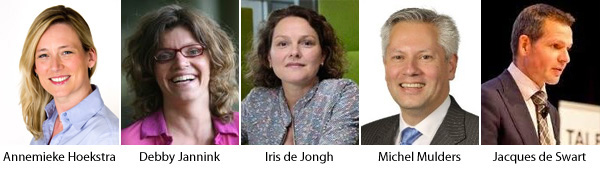 Annemieke Hoekstra, Debby Jannink, Iris de Jongh, Michel Mulders en Jacques de Swart