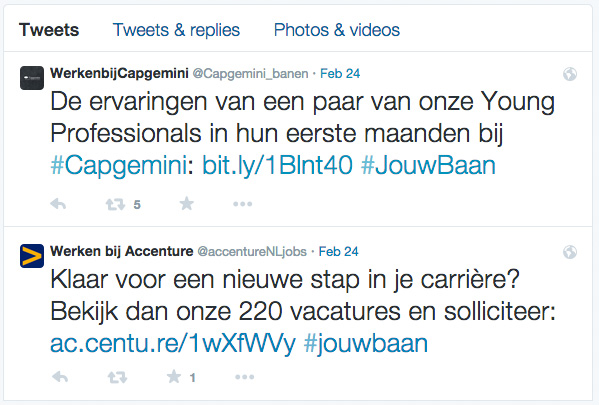 Capgemini en Accenture tijdens #Jouwbaan