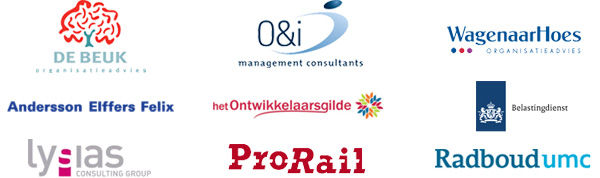 De Beuk, O&I, WagenaarHoes, AEF, het Ontwikkelaarsgilde, Belastingdienst, Lysias, ProRail, Radboudumc