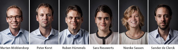 De zes teamleden van vastgoed- en projectmanagement bureau Republiq De zes teamleden van vastgoed- en projectmanagement bureau Republiq
