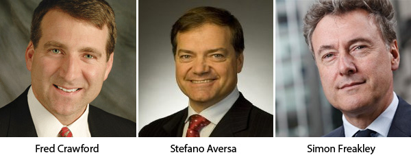 Fred Crawford, Stefano Aversa en Simon Freakley Fred Crawford, Stefano Aversa en Simon Freakley