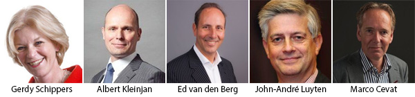 Gerdy Schippers, Albert Kleinjan, Ed van den Berg en John-Andre Luyten, Marco Cevat