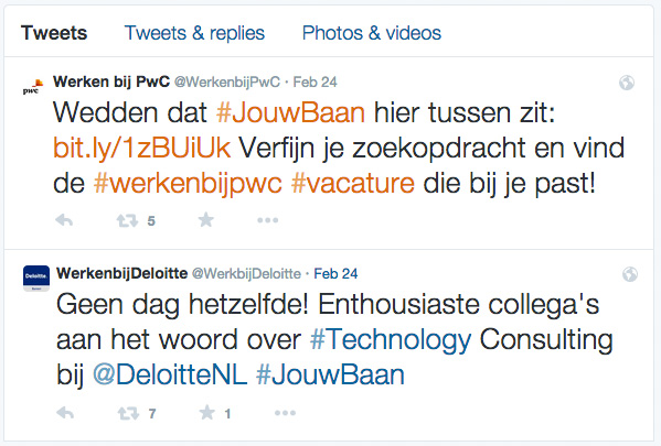 PwC en Deloitte tijdens #Jouwbaan