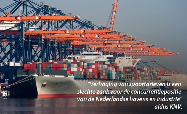 Verhoging spoortarieven slecht voor havens en industrie